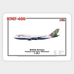 Boeing B747-400 - British Airways "Animals and Trees / Botswana" (Art Print) Sticker